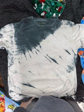 Denim & Flower Black and White Tie-Dye Short Sleeve Tee